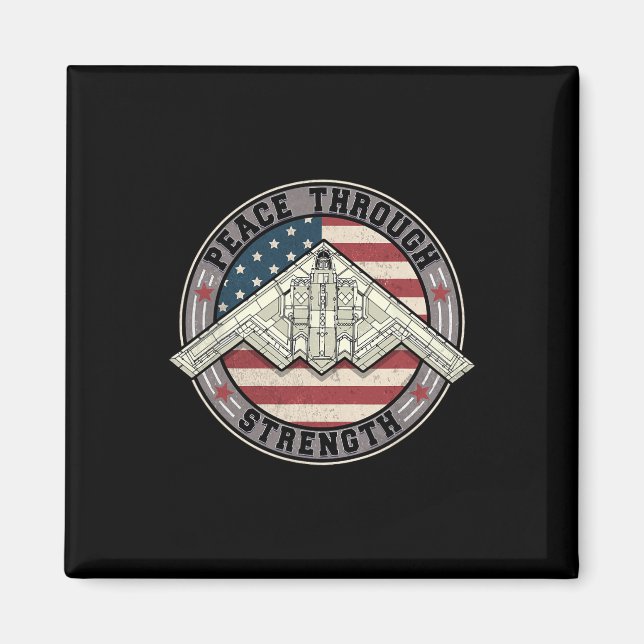 Peace Through Strength Distressed Flag Usa Graphic Magnet (Front)