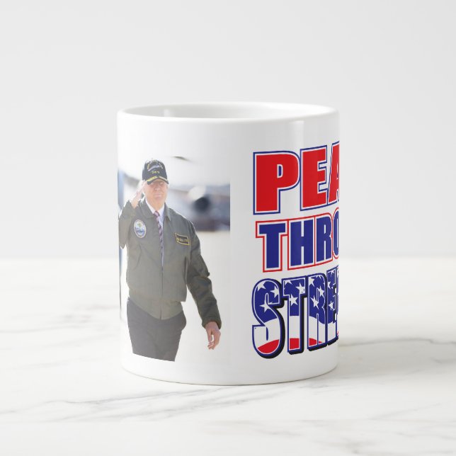 Peace Through Strength Large Coffee Mug (Front)