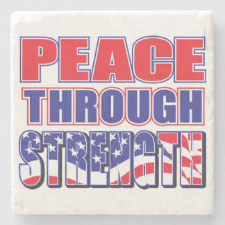 Peace through Strength Stone Coaster