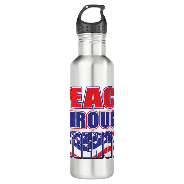 Peace Through Strength Trump 710 Ml Water Bottle (Front)