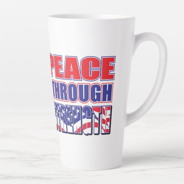 Peace Through Strength Trump Latte Mug (Right)