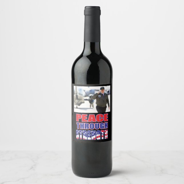 Peace Through Strength Wine Label (Front)