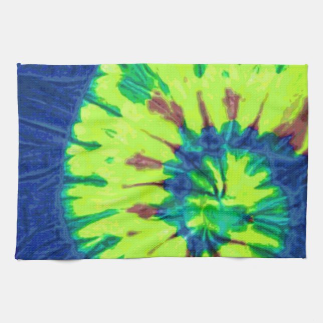 Peace Tie Dye 60s Hippy Love Tea Towel (Horizontal)