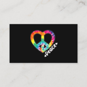 Peace Tie Dye Vintage Heart Hippie Retro Groovy Business Card
