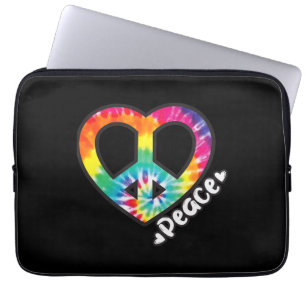 Peace Tie Dye Vintage Heart Hippie Retro Groovy Laptop Sleeve