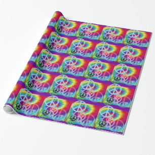 Peace tie dyed wrapping paper