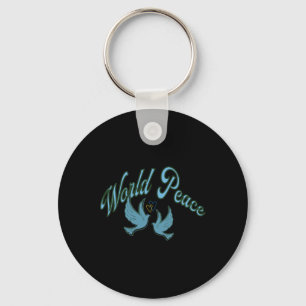 Peace To The World. Inscription About Peace. Ukrai Key Ring
