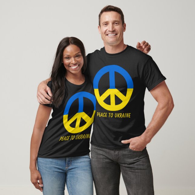 Peace to Ukraine Flag Peace Symbol Unisex T-Shirt (Unisex)