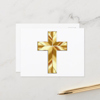 Peace to You, Gold Cross Postcard