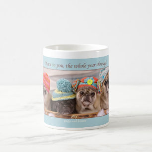 Peace to You Winter Pug Mug by Pugs and Kisses