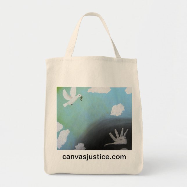 "Peace" Tote Bag from Canvas Justice (Front)