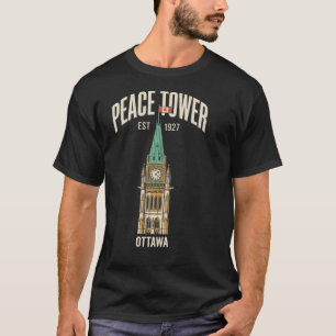 Peace Tower Ottawa Canada Vintage Travel Poster Re T-Shirt