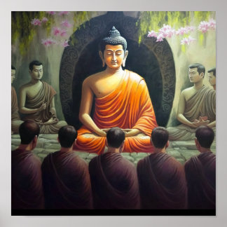 Peace & Tranquillity Buddha Painting Poster