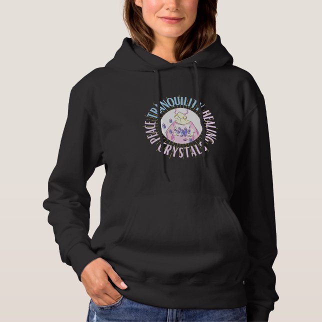 Peace Tranquillity Healing Crystals Pastel Colours Hoodie (Front)