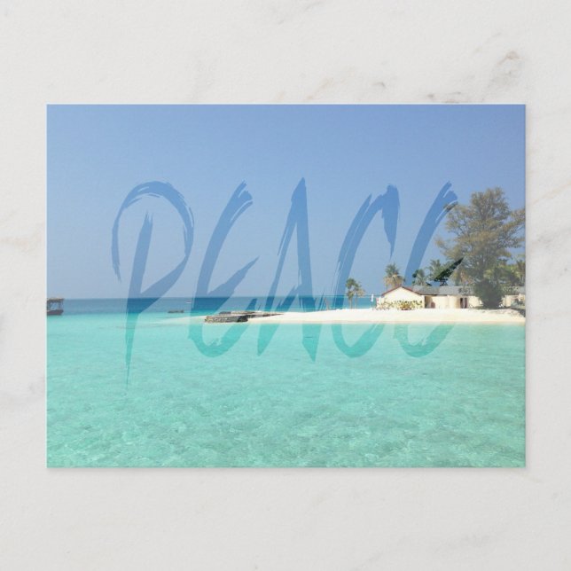 Peace Transparent White Graffiti Postcard (Front)