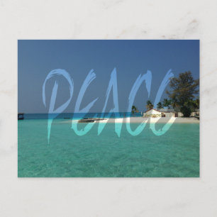 Peace Transparent White Graffiti Postcard