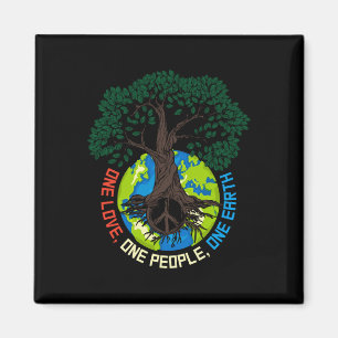 Peace Tree Love - Environmental Protection Earth D Magnet
