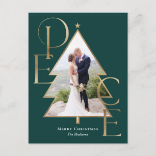 Peace Tree Modern Holiday Photo Card Postcard
