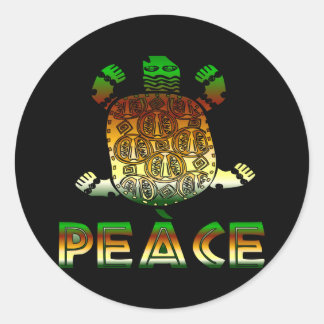 Peace Turtle Classic Round Sticker