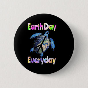 Peace Turtle Earth Day Everyday Turtle Watercolor  6 Cm Round Badge