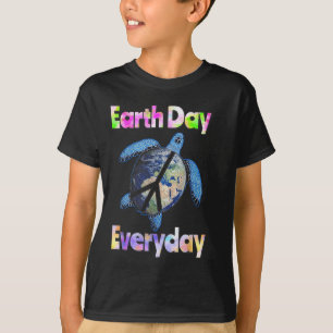 Peace Turtle Earth Day Everyday Turtle Watercolor T-Shirt
