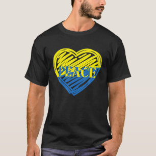 Peace Ukraine Heart Ukrainian Flag I Stand With Uk T-Shirt