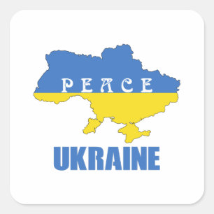 Peace Ukraine - Support Peace & Love Square Sticker