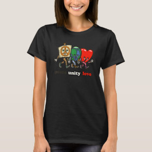 Peace Unity Love  Cute Earth Heart T-Shirt
