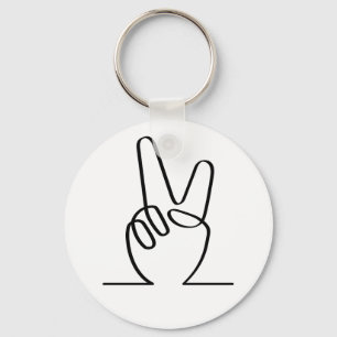 Peace vrede symbol. V vingers voor vrijheid. Key Ring