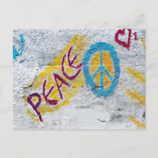 Peace wall painting postcard