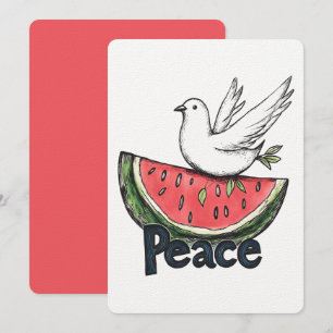 Peace & Watermelon   Minimalist Dove Symbol سلام Invitation