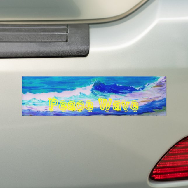 Peace Wave Bumper Sticker (On Car)