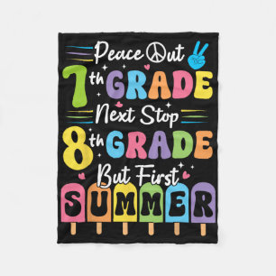 Peace We Out 7th Grade Summer Graduation Seventh G Fleece Blanket