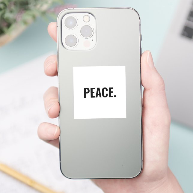 Peace white and black text minimalist anti war (Phone)