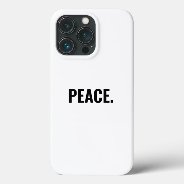 Peace white and black text minimalist anti war Case-Mate iPhone case (Back)
