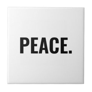 Peace white and black text minimalist anti war tile