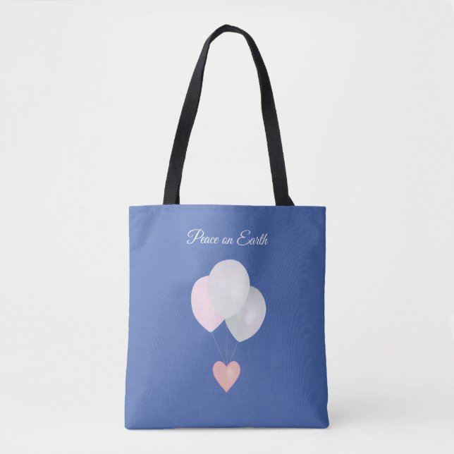 Peace White Balloons Tote Bag (Front)