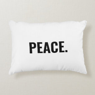 Peace white black text minimalist anti war custom decorative cushion