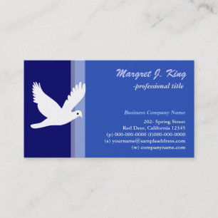 Peace white dove simple, cool business card