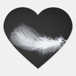 Peace White Feather Beautiful Silent Heart Sticker
