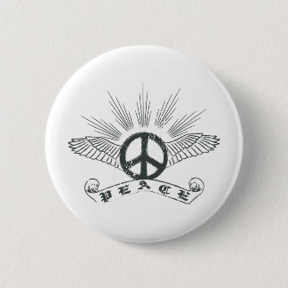 peace wing 6 cm round badge