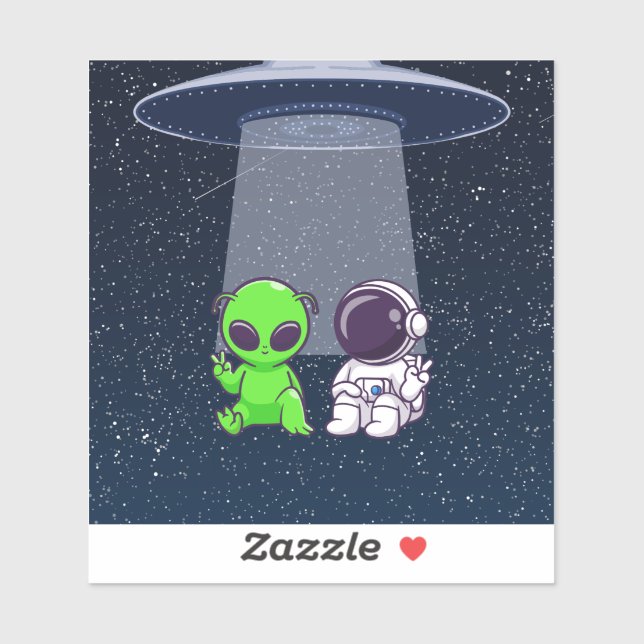 Peace with Alien & Astronaut on Decal (Sheet)