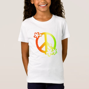 peace with flowers rasta colours T-Shirt