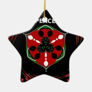 "Peace: with Shield Emblem" Art Print Ceramic Tree Decoration