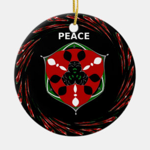 "Peace: with Shield Emblem" Art Print Ceramic Tree Decoration
