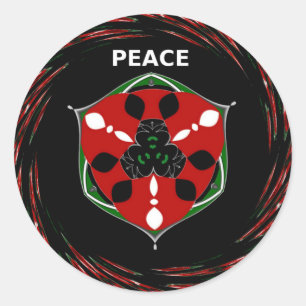 "Peace: with Shield Emblem" Art Print Classic Round Sticker
