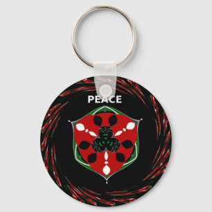 "Peace: with Shield Emblem" Art Print Key Ring