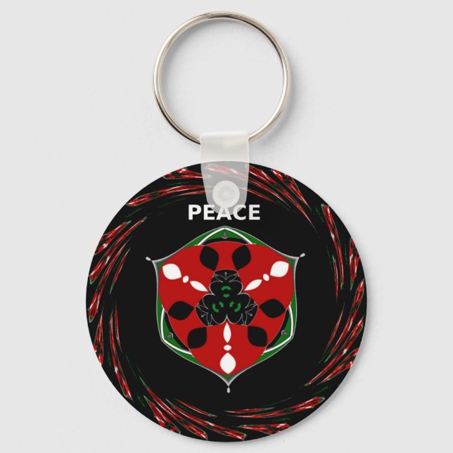 "Peace: with Shield Emblem" Art Print Key Ring (Front)