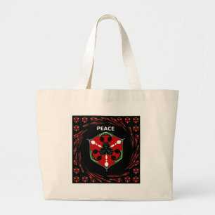 "Peace: with Shield Emblem" Art Print Large Tote Bag