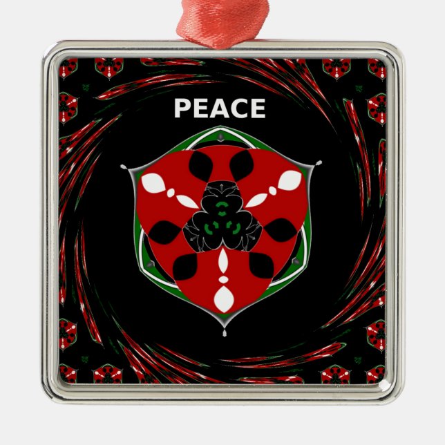 "Peace: with Shield Emblem" Art Print Metal Tree Decoration (Front)